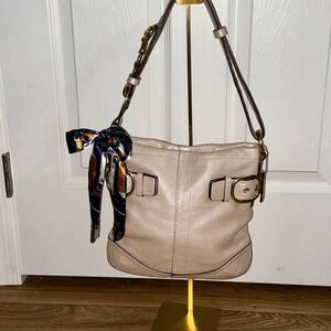 Coach Elegant Beige Leather Shoulder/Crossbody Bag (NWTs)
